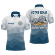 Polo Pétanque Personnalisé - Bleu & Gris Votre Team - Polo Homme