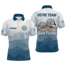 Polo Pétanque Personnalisé - Bleu & Gris Votre Team - Polo Homme