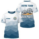 Polo Pétanque Personnalisé - Bleu & Gris Votre Team - T-Shirt Homme