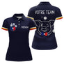Polo Pétanque Personnalisé - Bleu Marine Cochonnet - Polo Femme