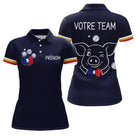 Polo Pétanque Personnalisé - Bleu Marine Cochonnet - Polo Femme