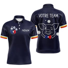 Polo Pétanque Personnalisé - Bleu Marine Cochonnet - Polo Homme