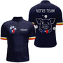 Polo Pétanque Personnalisé - Bleu Marine Cochonnet - Polo Zippé Homme