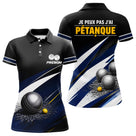 Polo Pétanque Personnalisé - Bleu & Noir Humoristique - Polo Femme