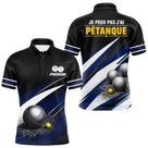 Polo Pétanque Personnalisé - Bleu & Noir Humoristique - Polo Homme