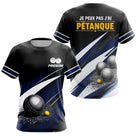 Polo Pétanque Personnalisé - Bleu & Noir Humoristique - T-Shirt Femme