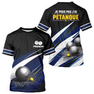Polo Pétanque Personnalisé - Bleu & Noir Humoristique - T-Shirt Homme