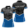 Polo Pétanque Personnalisé - Bleu & Noir Votre Team - Polo Femme