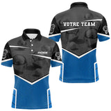 Polo Pétanque Personnalisé - Bleu & Noir Votre Team - Polo Homme