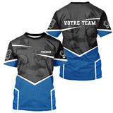 Polo Pétanque Personnalisé - Bleu & Noir Votre Team - T-Shirt Homme