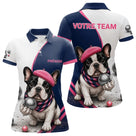 Polo Pétanque Personnalisé - Bouledogue Bleu & Rose - Polo Femme