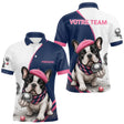 Polo Pétanque Personnalisé - Bouledogue Bleu & Rose - Polo Homme