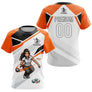 Polo Pétanque Personnalisé - Boules Joueur Orange & Noir - T-Shirt Femme