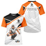 Polo Pétanque Personnalisé - Boules Joueur Orange & Noir - T-Shirt Homme