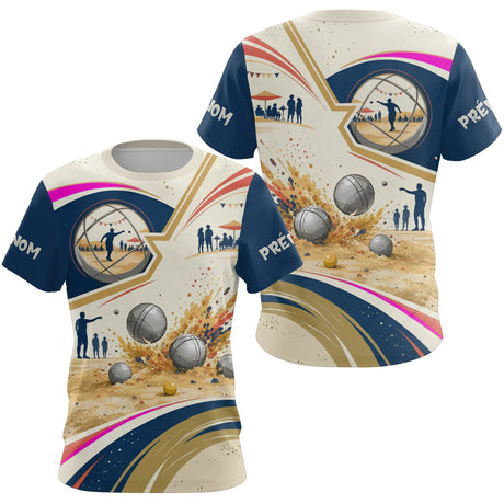 Polo Pétanque Personnalisé - Bouliste Bleu Sable - T-Shirt Femme