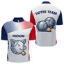Polo Pétanque Personnalisé - Cochonnet Bleu Blanc Rouge - Polo Zippé Homme