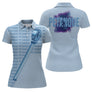 Polo Pétanque Personnalisé - Design Bleu Tendance Mètre - Polo Femme