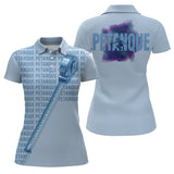 Polo Pétanque Personnalisé - Design Bleu Tendance Mètre - Polo Femme