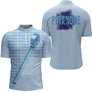 Polo Pétanque Personnalisé - Design Bleu Tendance Mètre - Polo Zippé Homme