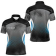 Polo Pétanque Personnalisé - Design Géométrique Bleu & Noir - Polo Homme