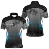 Polo Pétanque Personnalisé - Design Géométrique Bleu & Noir - Polo Homme