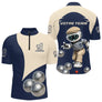 Polo Pétanque Personnalisé - Design Robot Boules - Polo Zippé Homme
