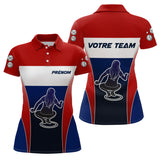 Polo Pétanque Personnalisé - Drapeau Français & Nom d'Équipe - Polo Femme