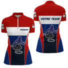 Polo Pétanque Personnalisé - Drapeau Français & Nom d'Équipe - Polo Zippé Femme