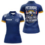 Polo Pétanque Personnalisé - J'peux Pas Bleu Marine - Polo Femme