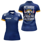 Polo Pétanque Personnalisé - J'peux Pas Bleu Marine - Polo Femme