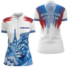 Polo Pétanque Personnalisé - Lion Paris Drapeau Français - Polo Zippé Femme