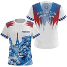 Polo Pétanque Personnalisé - Lion Paris Drapeau Français - T-Shirt Femme