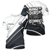 Polo Pétanque Personnalisé - Mange Dors Blanc et Gris - T-Shirt Homme