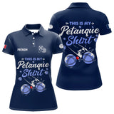 Polo Pétanque Personnalisé - Marine Cadeau Bouliste - Polo Femme