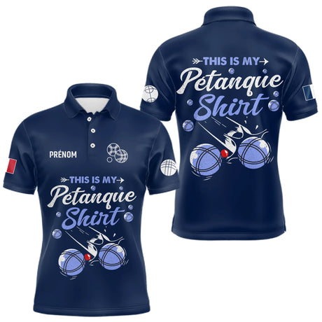 Polo Pétanque Personnalisé - Marine Cadeau Bouliste - Polo Homme