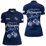 Polo Pétanque Personnalisé - Marine Cadeau Bouliste - Polo Zippé Femme