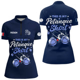 Polo Pétanque Personnalisé - Marine Cadeau Bouliste - Polo Zippé Femme