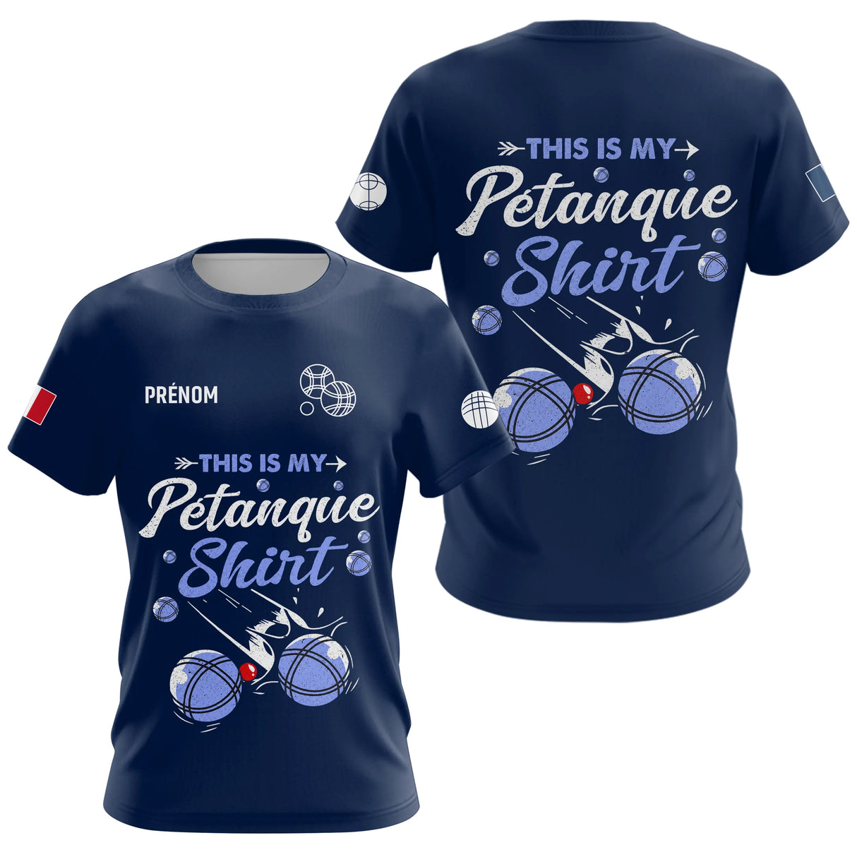 Polo Pétanque Personnalisé - Marine Cadeau Bouliste - T-Shirt Femme