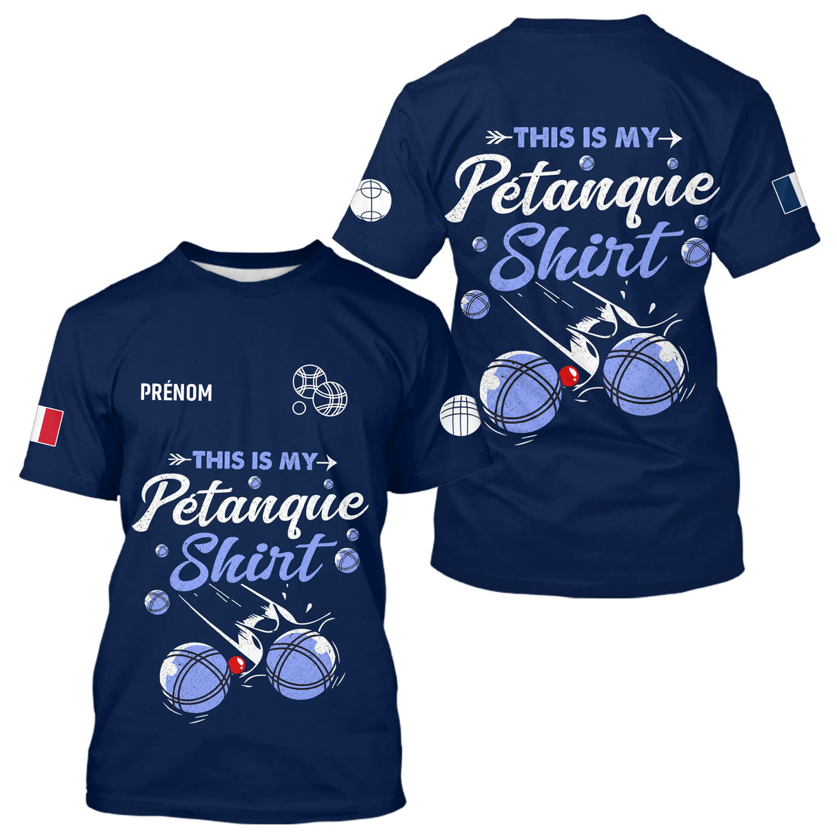 Polo Pétanque Personnalisé - Marine Cadeau Bouliste - T-Shirt Homme