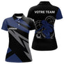 Polo Pétanque Personnalisé - Noir & Bleu Marine Prénom - Polo Femme