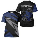 Polo Pétanque Personnalisé - Noir & Bleu Marine Prénom - T-Shirt Homme