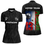Polo Pétanque Personnalisé - Noir Drapeau Français N°13 - Polo Zippé Femme