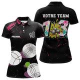 Polo Pétanque Personnalisé - Noir Graffiti N°13 - Polo Femme