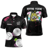 Polo Pétanque Personnalisé - Noir Graffiti N°13 - Polo Homme