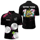 Polo Pétanque Personnalisé - Noir Graffiti N°13 - Polo Zippé Homme
