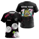Polo Pétanque Personnalisé - Noir Graffiti N°13 - T-Shirt Femme