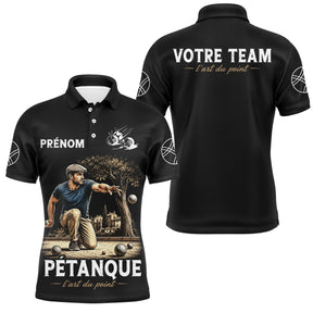 Polo Pétanque Personnalisé - Prénom & Équipe Vintage - Polo Homme