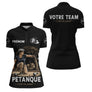 Polo Pétanque Personnalisé - Prénom & Équipe Vintage - Polo Zippé Femme