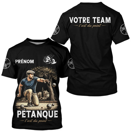 Polo Pétanque Personnalisé - Prénom & Équipe Vintage - T-Shirt Homme