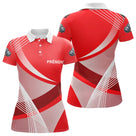 Polo Pétanque Personnalisé - Rouge Boules Prénom Rayé - Polo Femme